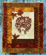 Autumn girl art quilt