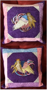 Fantasy-Themed Quilted Cushions with embroidery