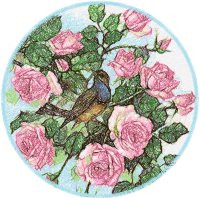 Bird in a Rosebush