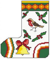 Christmas Stocking with Bird Christmas Stocking with Bird