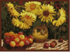 Still-Life with Apples and Sunflowers