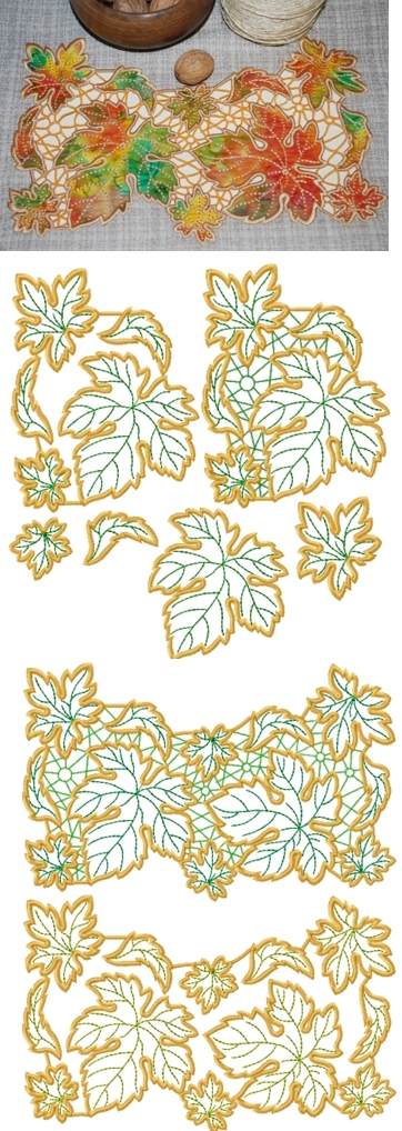 Autumn Leaves Applique and Cutwork Set