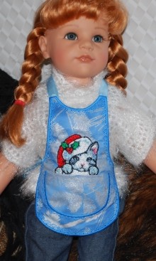 Christmas Apron-in-the-Hoop for 18&quot;-20&quot; Dolls