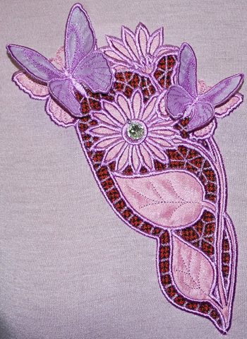 Butterflies and Flowers Cutwork Lace 