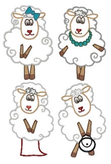 Funny Sheep Applique Set