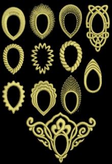 Embroidered Frames for Sew On Teardrop Crystals or Rhinestones