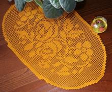 Oval Flower Crochet Doily