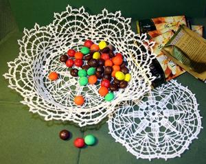 FSL Crochet Victorian Star Bowl and Doily Set