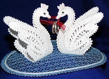 FSL Battenberg Swan Lace Ring Bearers