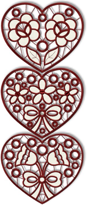 Valentine Heart Cutwork Set