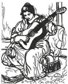 Woman Playing the Guitar by Renoir