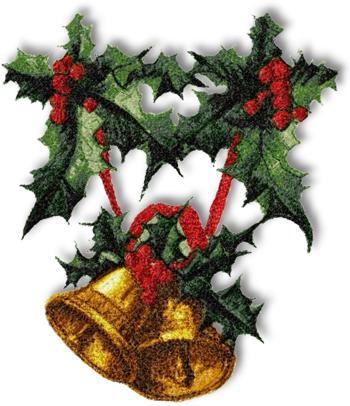 Christmas Bells with Holly Garland