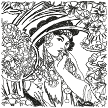 Woman with Flowers by Alphonse Mucha
