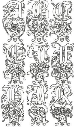 Illuminated Manuscript Monogram Alphabet