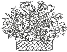 One-Color Basket of Wild Flowers