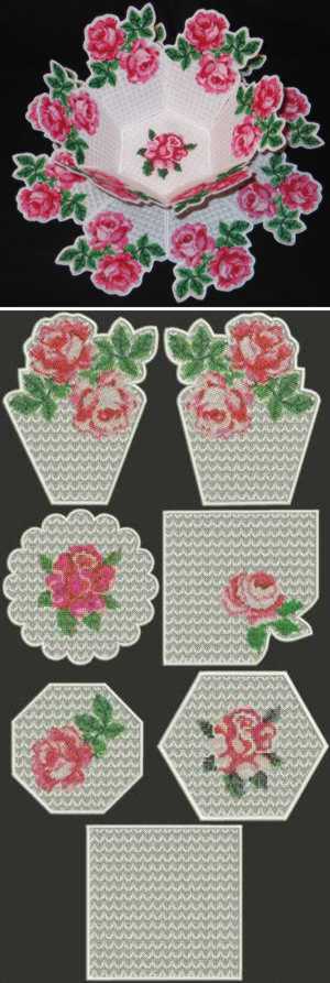 Rose Tapestry Bowl and Doily Set