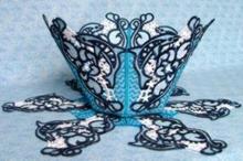 Dolphin Bowl, Basket and Doily Set