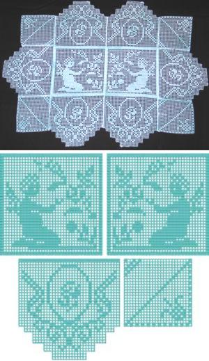 Victorian Angel Crochet Table Topper Set