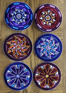Stained Glass Flower Coasters in-the-Hoop (ITH) II