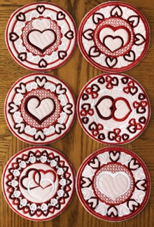 Valentine's Day Coasters In-the-Hoop (ITH)