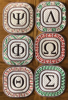 Greek Alphabet Coasters In-the-Hoop (ITH) Set