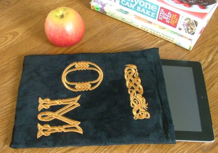 Suede iPad Case with Embroidery image 2