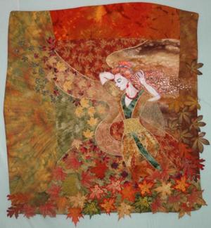 Autumn Wind Art Quilt looks a little bit complicated, but actuallyis 