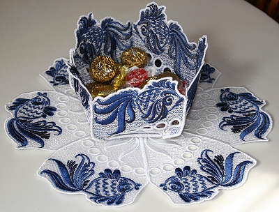 Fairy Tale Fish Bowl and Doily Set image 1