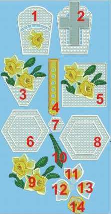 Assembling Daffodil Bowl, Basket and Doily Set image 1