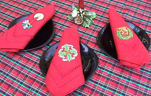 xmas table napkin kitchen christmas runners serviette gift cheap xmas holder table table  flower
