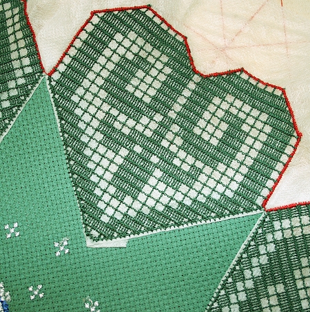 Christmas Star Doilies with Crochet Lace Hearts image 4