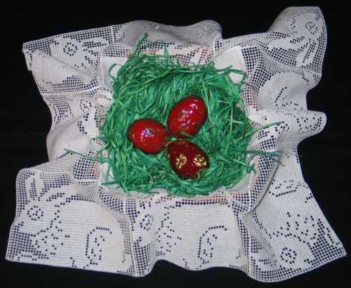 Easter Basket Doily with Crochet Lace image 4