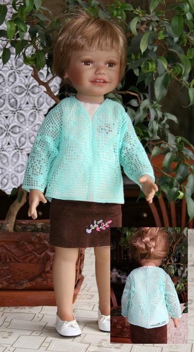 FSL Crochet Butterfly Cardigan for 18" Dolls image 6