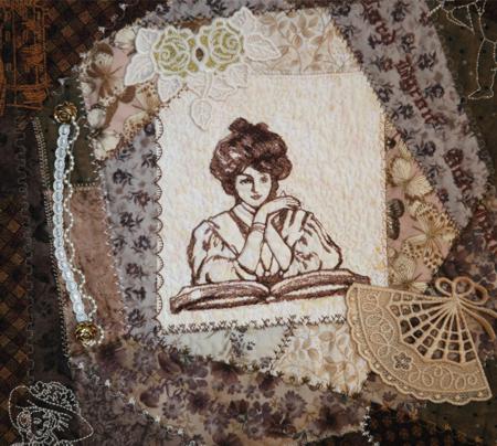 Victorian Novel Readers Wall Quilt image 4