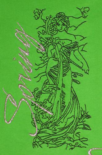 T-shirt with Seasons by A. Mucha Machine Embroidery image 3