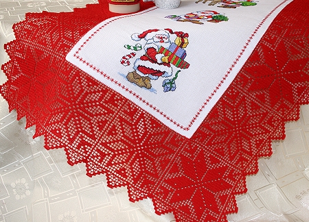 Santa Doily with Crochet Lace image 3