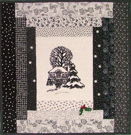 A Small Winter Cottage Wall Quilt image 1