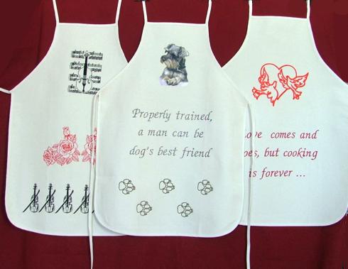 Funny Aprons for Every Occasion with Machine Embroidery image 1