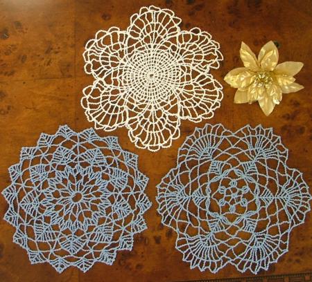 FSL Crochet Snowflakes Doily Set image 1