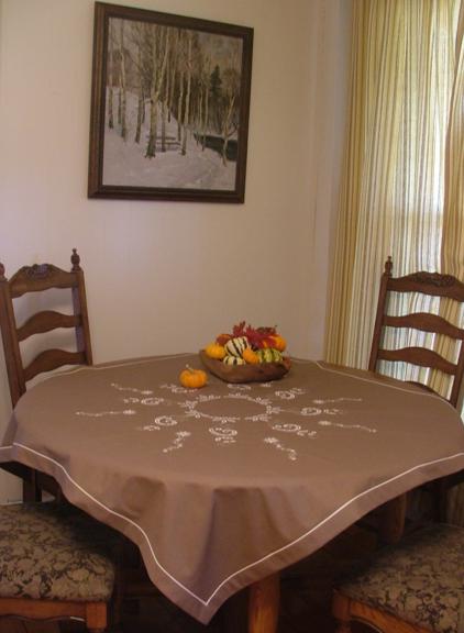 Linen Table Cloth with Embroidery image 1