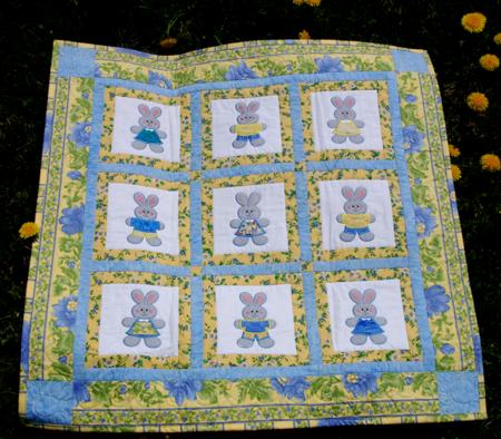 Baby Bunny Quilt with Machine Applique image 1