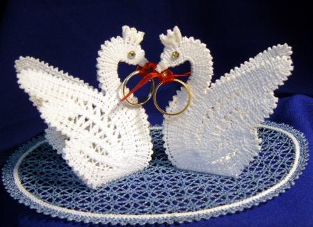FSL Battenberg Swan Lace Ring Bearers image 1