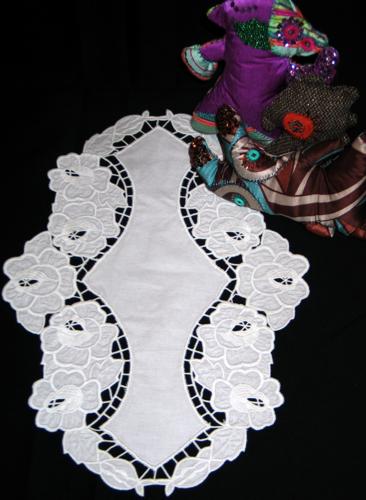 Rose Cutwork Lace Doily image 1