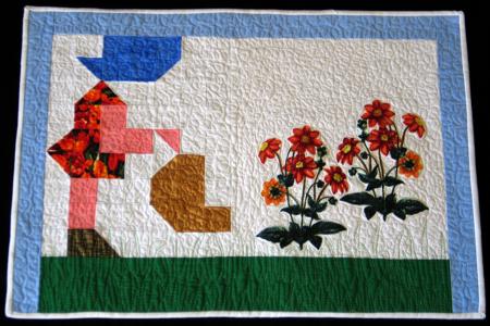 Girl in the Garden Small Quilt image 1