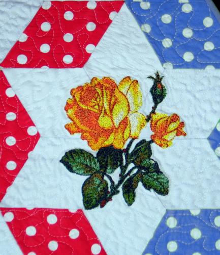 Roses and Stars Patriotic Quilted Table Topper image 9