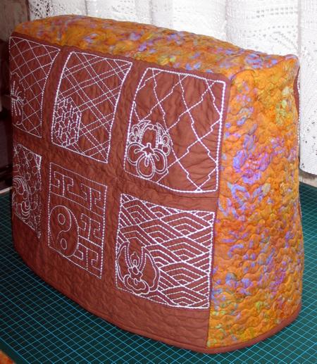 Quilted Cover for a Small Sewing Machine with Sashiko Embroidery image 11