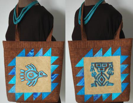 Southwestern Tote with Machine Embroidered Applique image 1