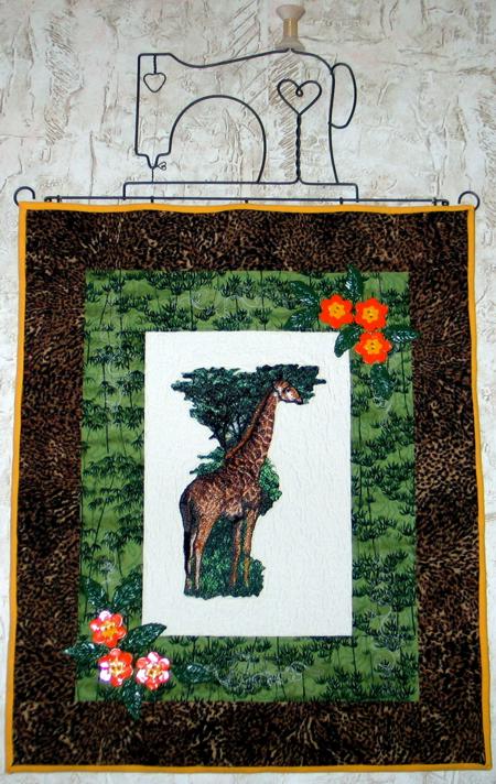 Giraffe Quilted Wall Hanging image 1