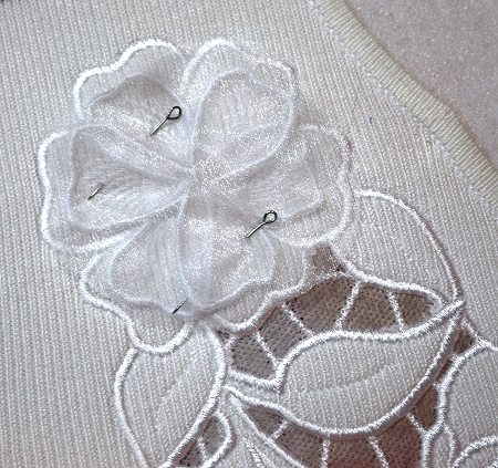 Wild Rose Cutwork Lace on a Knit Sweater image 5