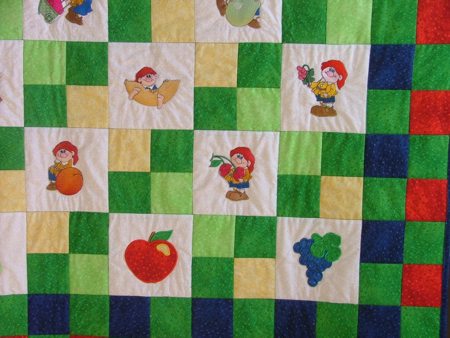Baby Quilt with Fruit and Dwarves Embroidery image 12